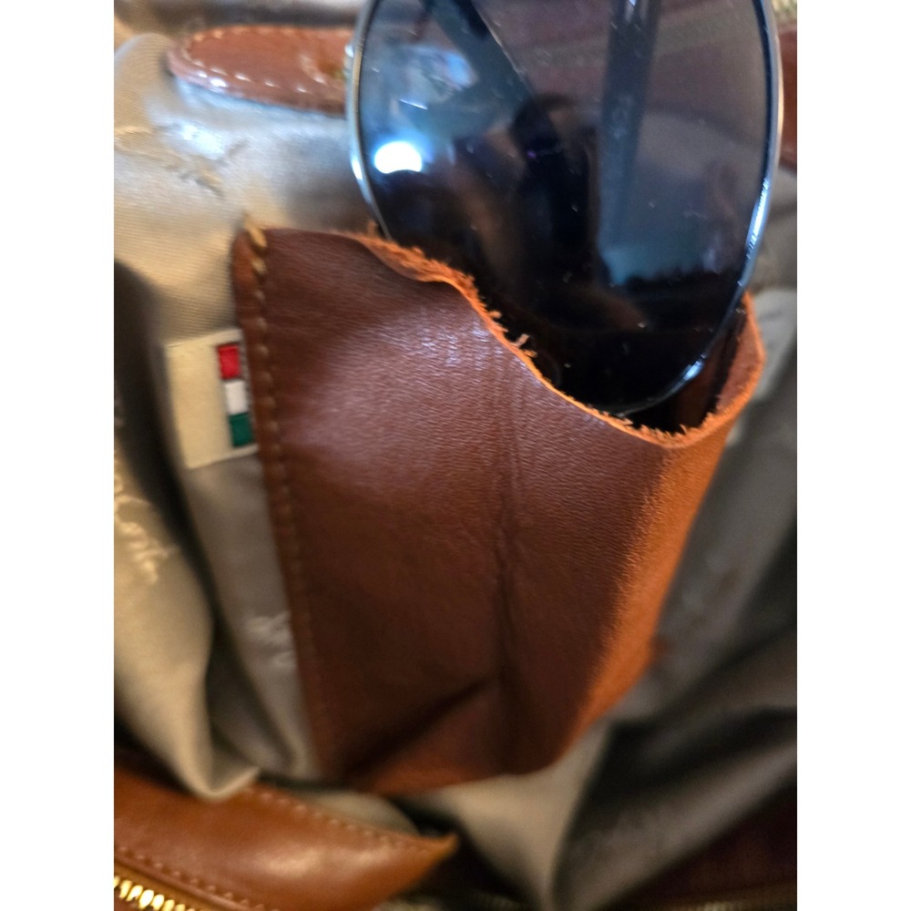 Renzo Costa Brown Pebbled Leather Shoulder Bag Hobo Handbag Gold Tone Hardware - Picture 11 of 15